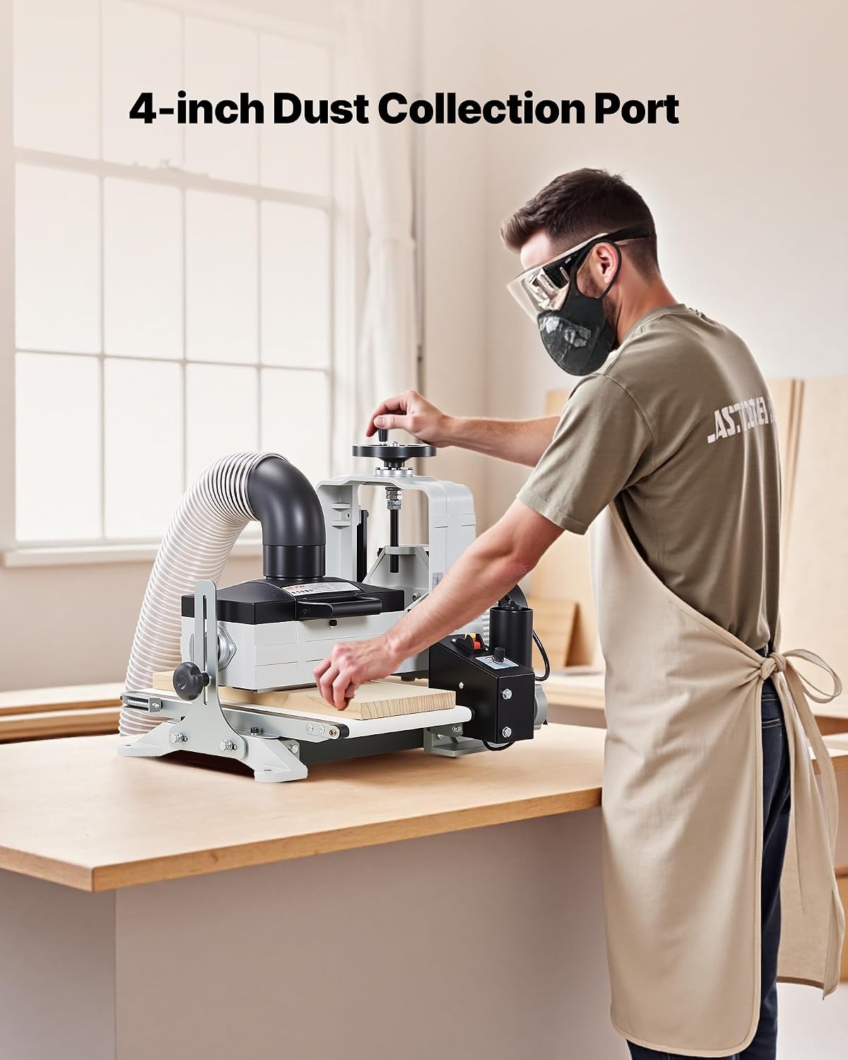image:imageVEVOR 22 Drum Sander with Stand amp Extension Tables 175HP 1440RPM Dual Motor Drum Sander for Woodworking Variable Speed Conveyor Belt 4 Dust Collection Port for Cabinet amp Furniture Finishing10Inch
