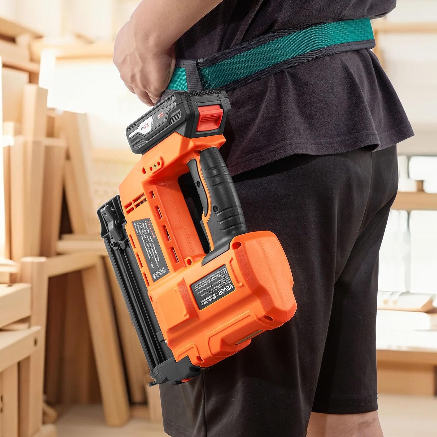 image:imageVEVOR 2in1 Cordless Brad Nailer 18 Gauge 20V Battery Powered Nail Gun and Staple Gun with 500 pcs Nails 500 pcs Staples 20 Ah Liion Battery and Charger for Home Improvement Woodworking20V Nailer Stapler 2 Batteries