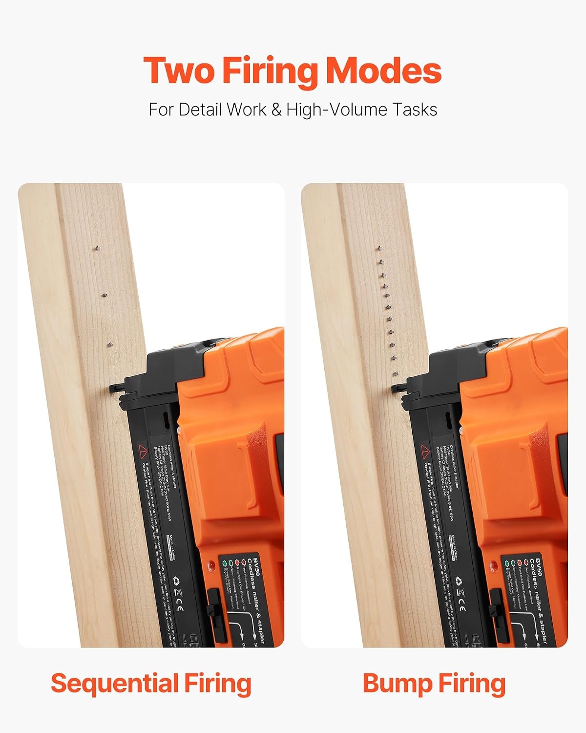 image:imageVEVOR 2in1 Cordless Brad Nailer 18 Gauge 20V Battery Powered Nail Gun and Staple Gun with 500 pcs Nails 500 pcs Staples 20 Ah Liion Battery and Charger for Home Improvement Woodworking20V Cordless Brad Nailer