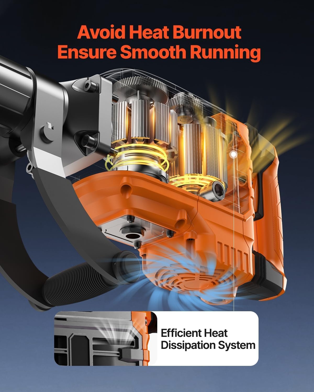 image:imageVEVOR 3500W Electric Demolition Hammer 1900 BPM Durable Jack Hammer Concrete Breaker with 2 Chisels Gloves and a 360 Rotatable Handle for Efficient Trenching BlackBlack