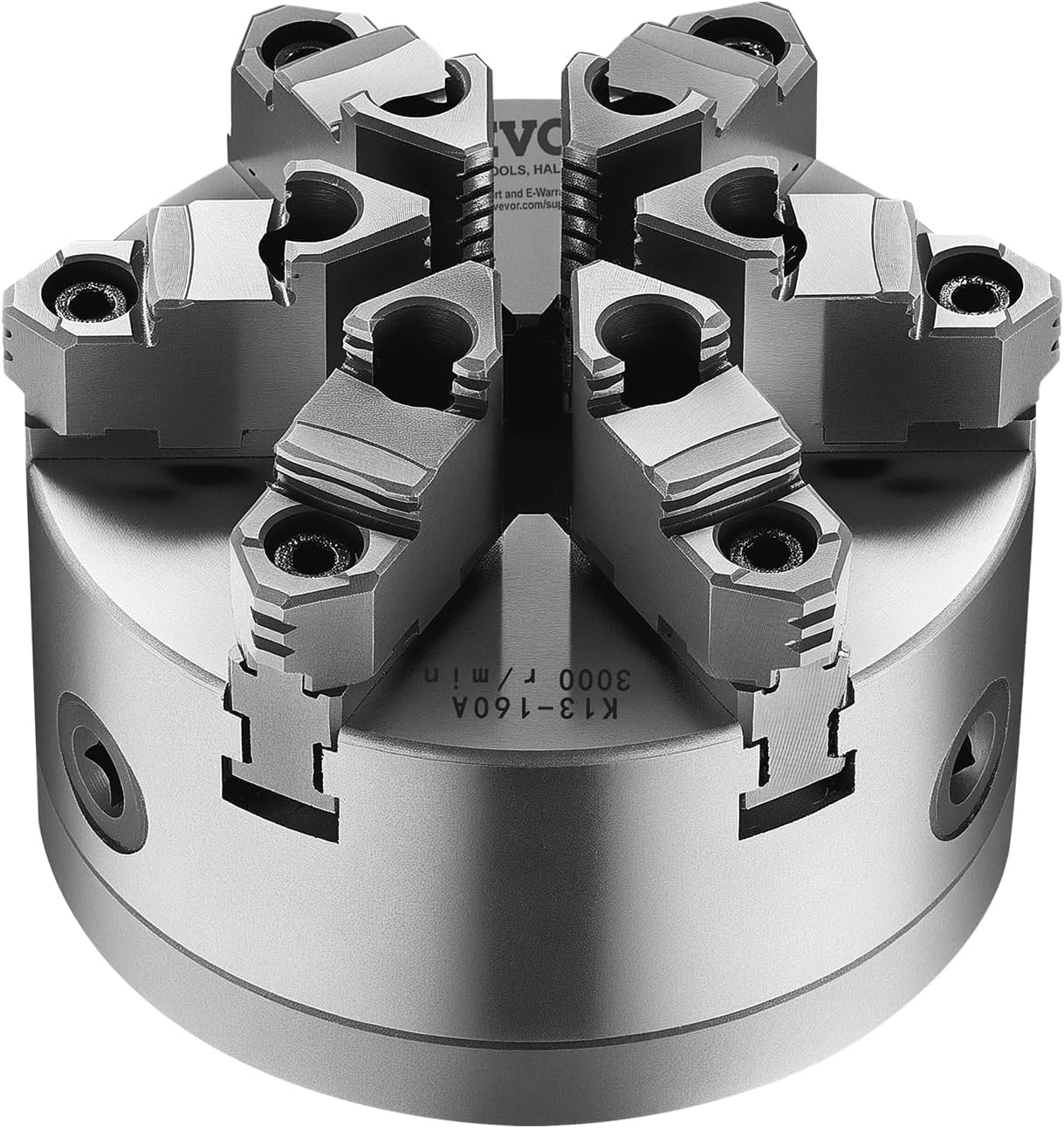 image:imageVEVOR 3Jaw Lathe Chuck 8 Inch 200 mm SelfCentering Chuck with 2 14 in8 Threaded Backing Plate 016787 in 4200 mm Clamping Range with Twrench Screws HT300 Material for Wood Metal Lathe6 inches