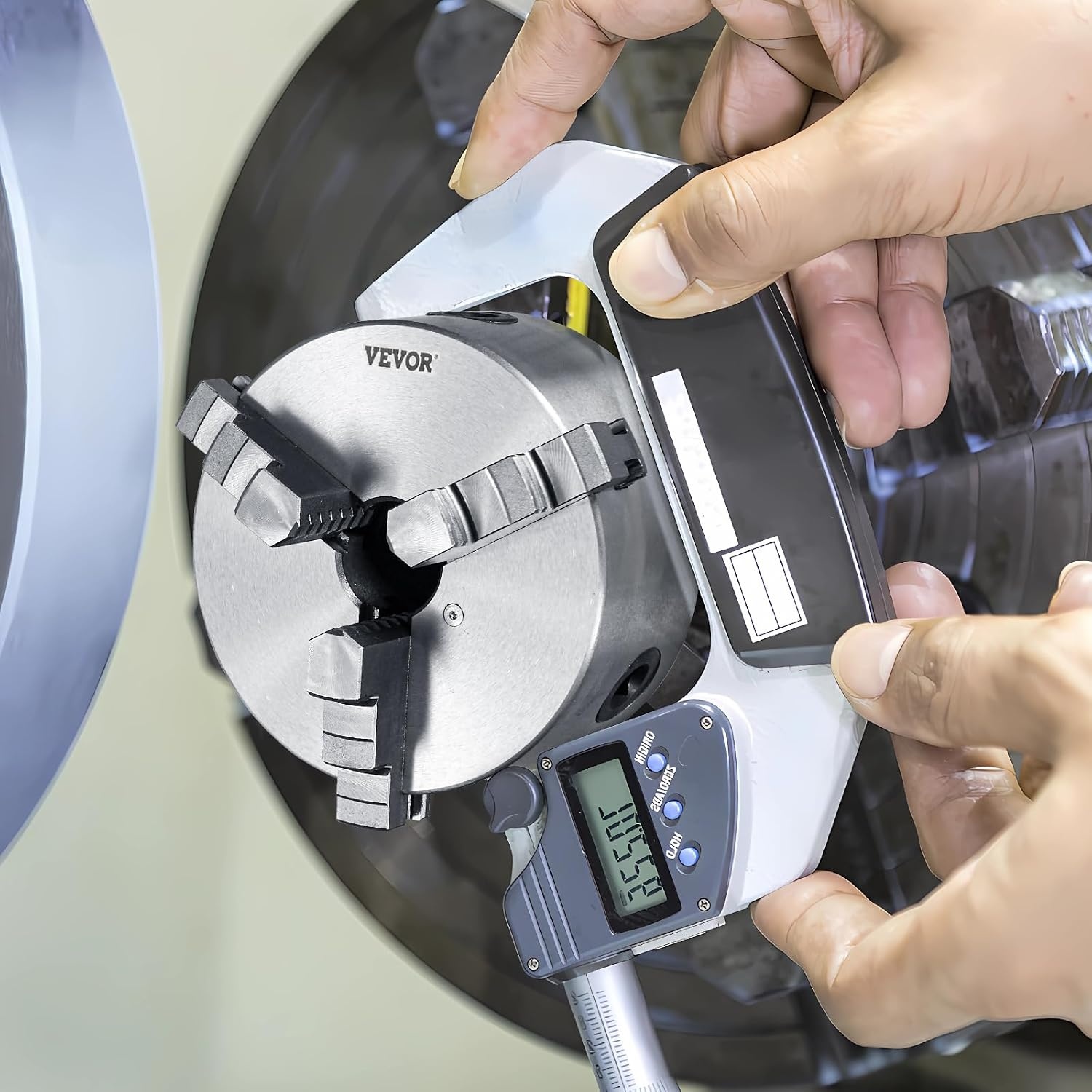 image:imageVEVOR 3Jaw Lathe Chuck 8 SelfCentering Lathe Chuck 0168 in4200 mm Clamping Range with Tkey Fixing Screws Hexagon Wrench for Lathe 3D Printer Machining Center Milling Drilling Machine6 In