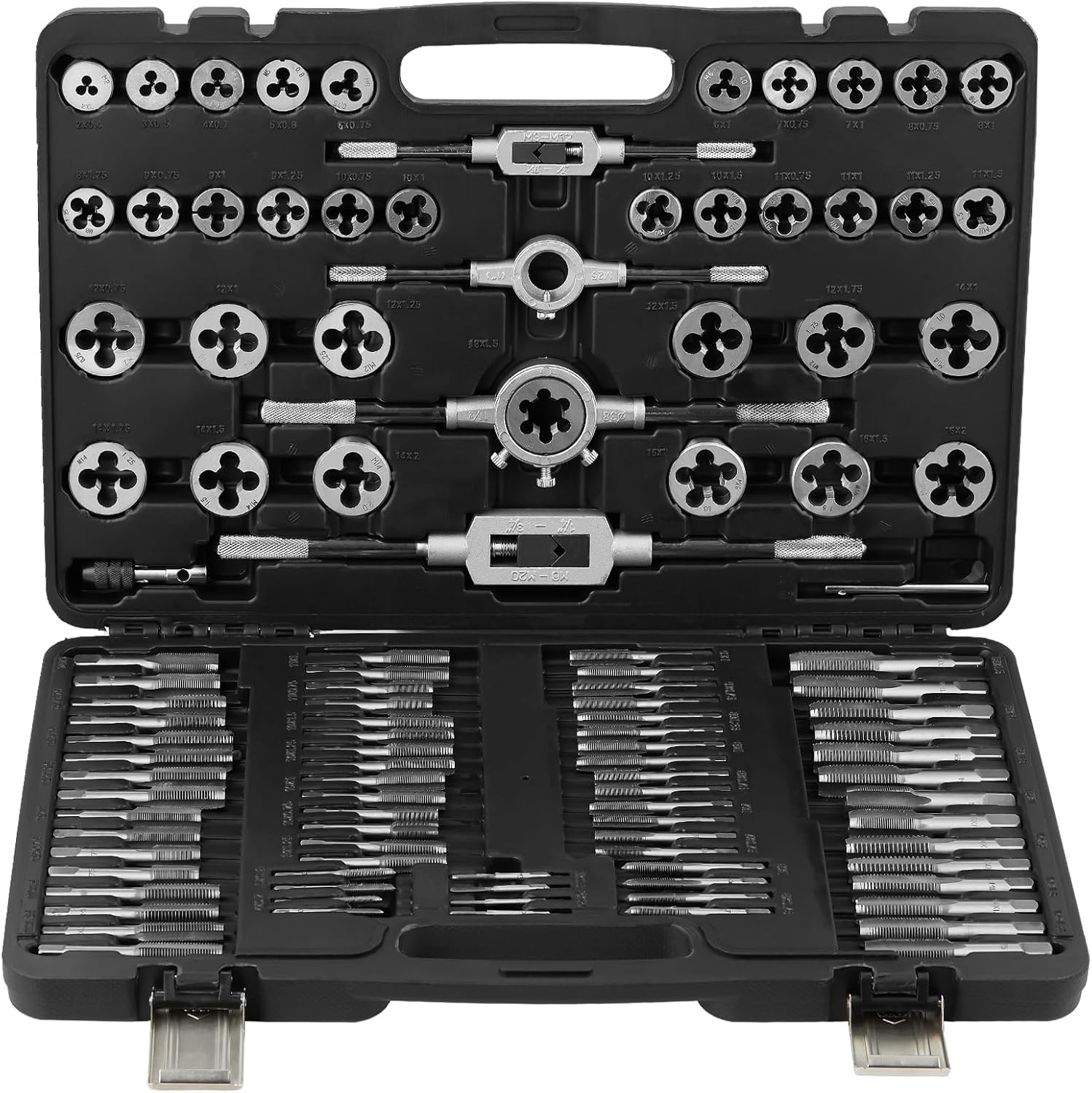 image:imageVEVOR 40 pcs Tap and Die Set Metric Size M3M12 Rethreading Tapping Tools Kit Made of Durable Bearing Steel Includes Full Accessories and Storage Case for Internal and External Thread Cutting110PC