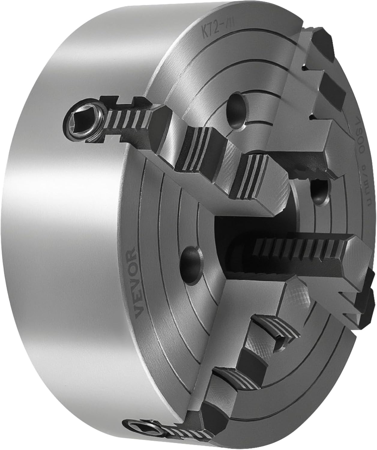 image:imageVEVOR 4Jaw Lathe Chuck 10 in 250 mm Lathe Chuck 06984 in 15250 mm Clamping Range with Tkey Fixing Screws Reversible Jaws HT300 Cast Iron Material Internal External for Wood Metal Lathe