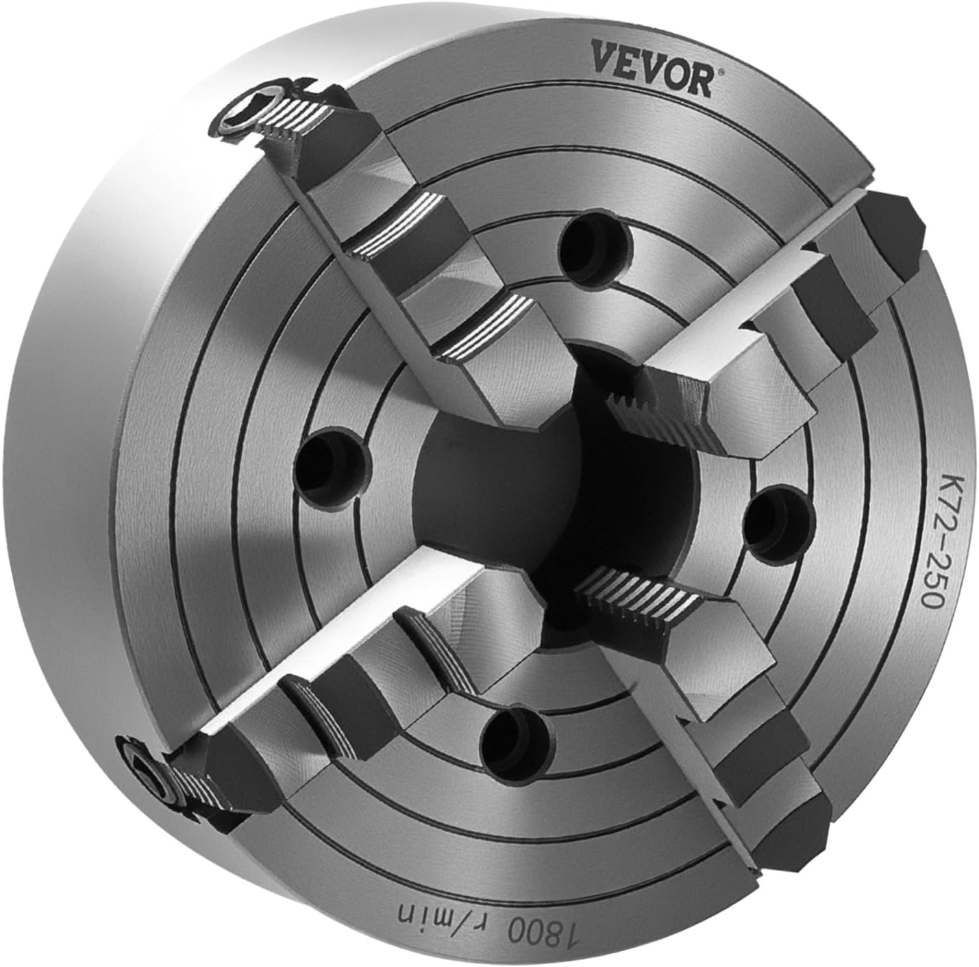 image:imageVEVOR 4Jaw Lathe Chuck 10 in 250 mm Lathe Chuck 06984 in 15250 mm Clamping Range with Tkey Fixing Screws Reversible Jaws HT300 Cast Iron Material Internal External for Wood Metal Lathe