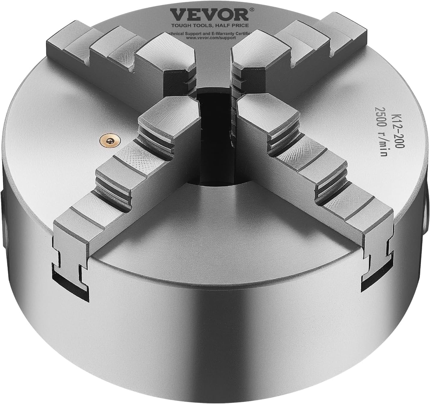 image:imageVEVOR 4Jaw Lathe Chuck 8 Inch 200 mm SelfCentering Chuck with 1 12 in8 Threaded Backing Plate 016787 in 4200 mm Clamping Range with Twrench Screws HT300 Material for Wood Metal Lathe