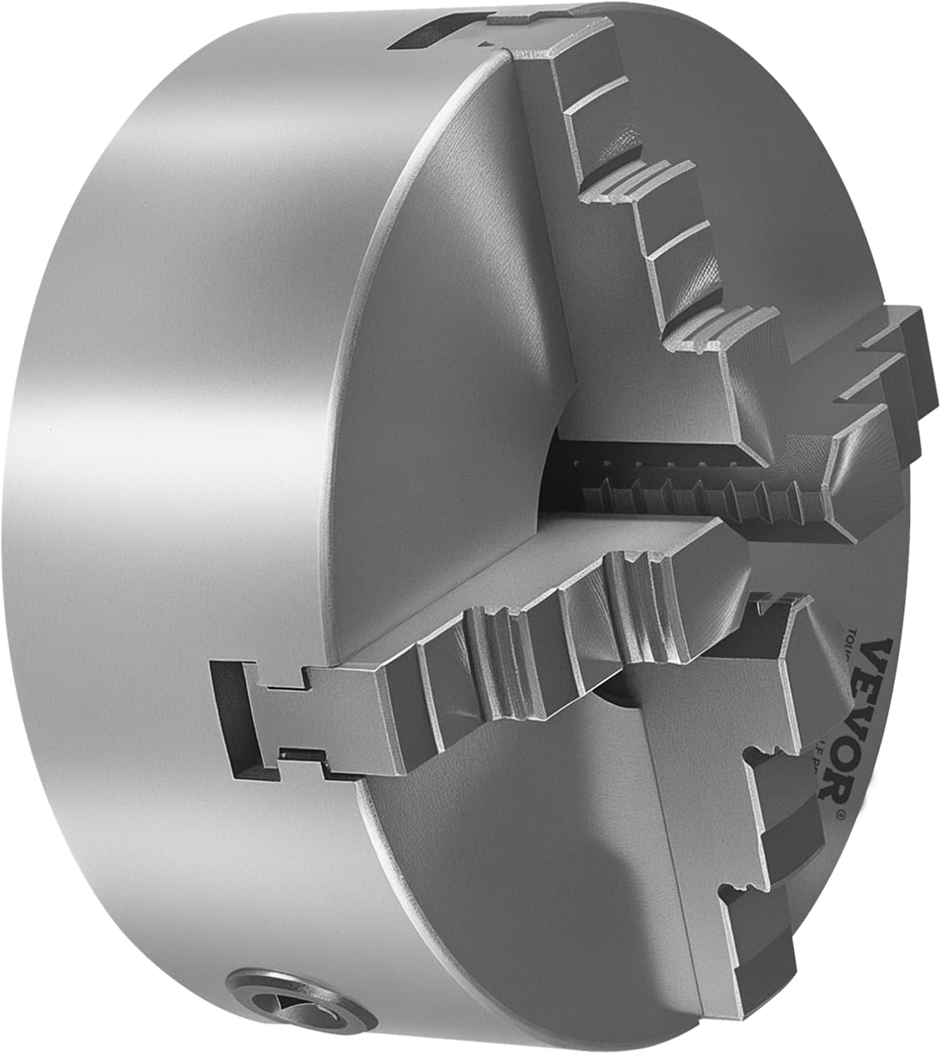 image:imageVEVOR 4Jaw Lathe Chuck 8 Inch 200 mm SelfCentering Chuck with 1 12 in8 Threaded Backing Plate 016787 in 4200 mm Clamping Range with Twrench Screws HT300 Material for Wood Metal Lathe