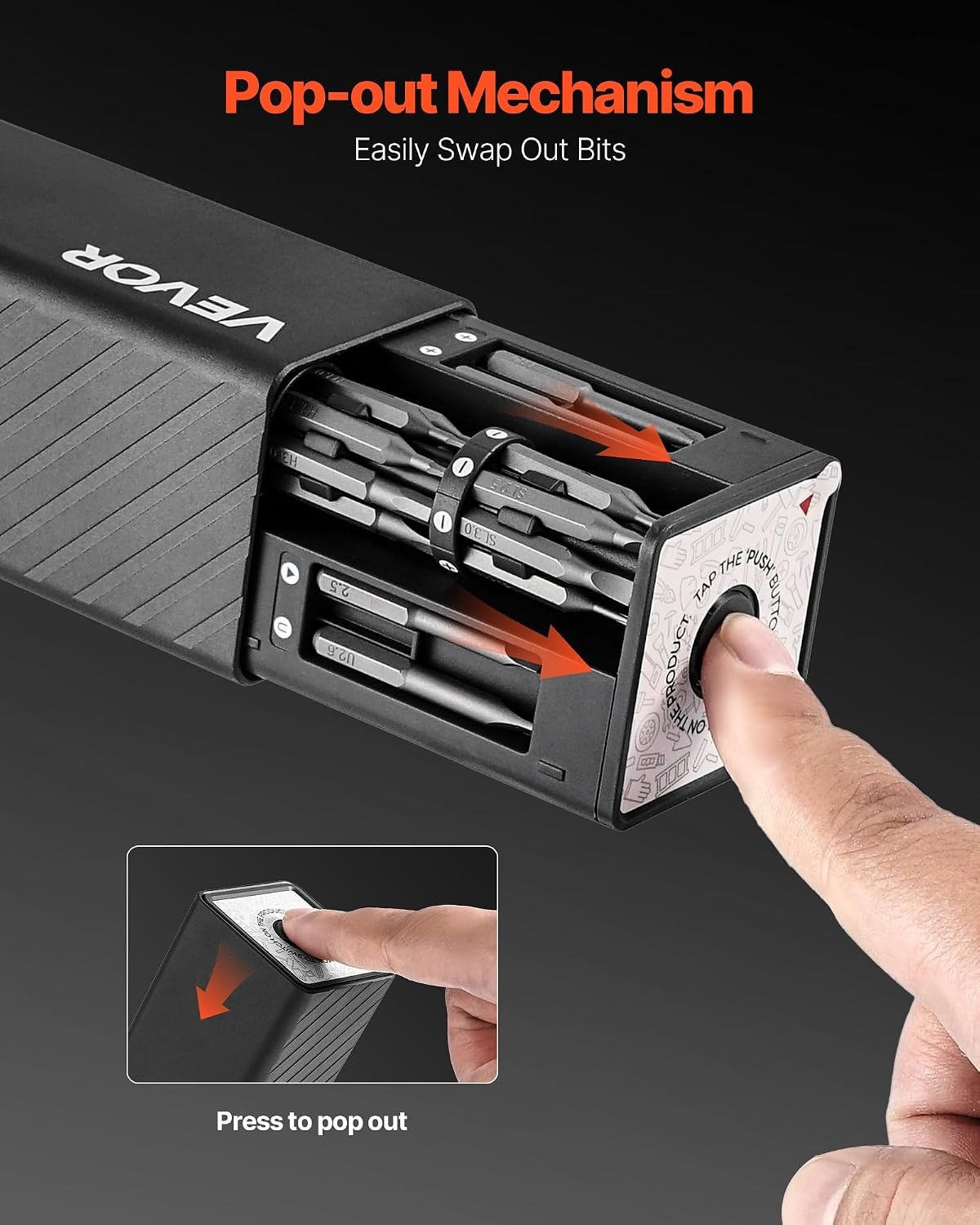 image:imageVEVOR 4V Electric Screwdriver Set Mini Precisioni Electric Screwdriver Set 48 Magnetic Bits 532Hex S2 Steel Bits amp LED Light Repair Tool Kit for Electronics Phone Camera Laptop Watch52PCS 532