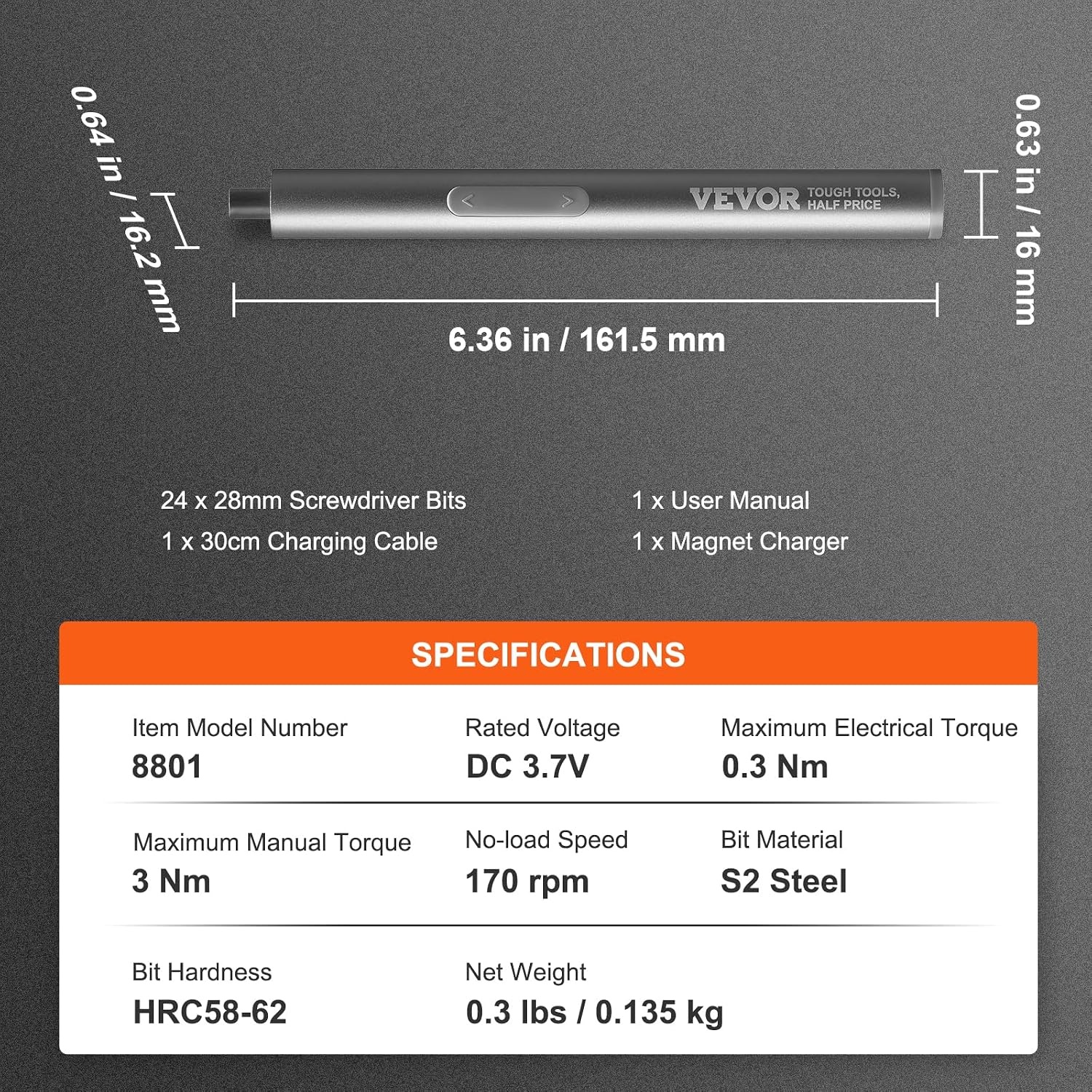 image:imageVEVOR 4V Electric Screwdriver Set Mini Precisioni Electric Screwdriver Set 48 Magnetic Bits 532Hex S2 Steel Bits amp LED Light Repair Tool Kit for Electronics Phone Camera Laptop Watch532in 4V