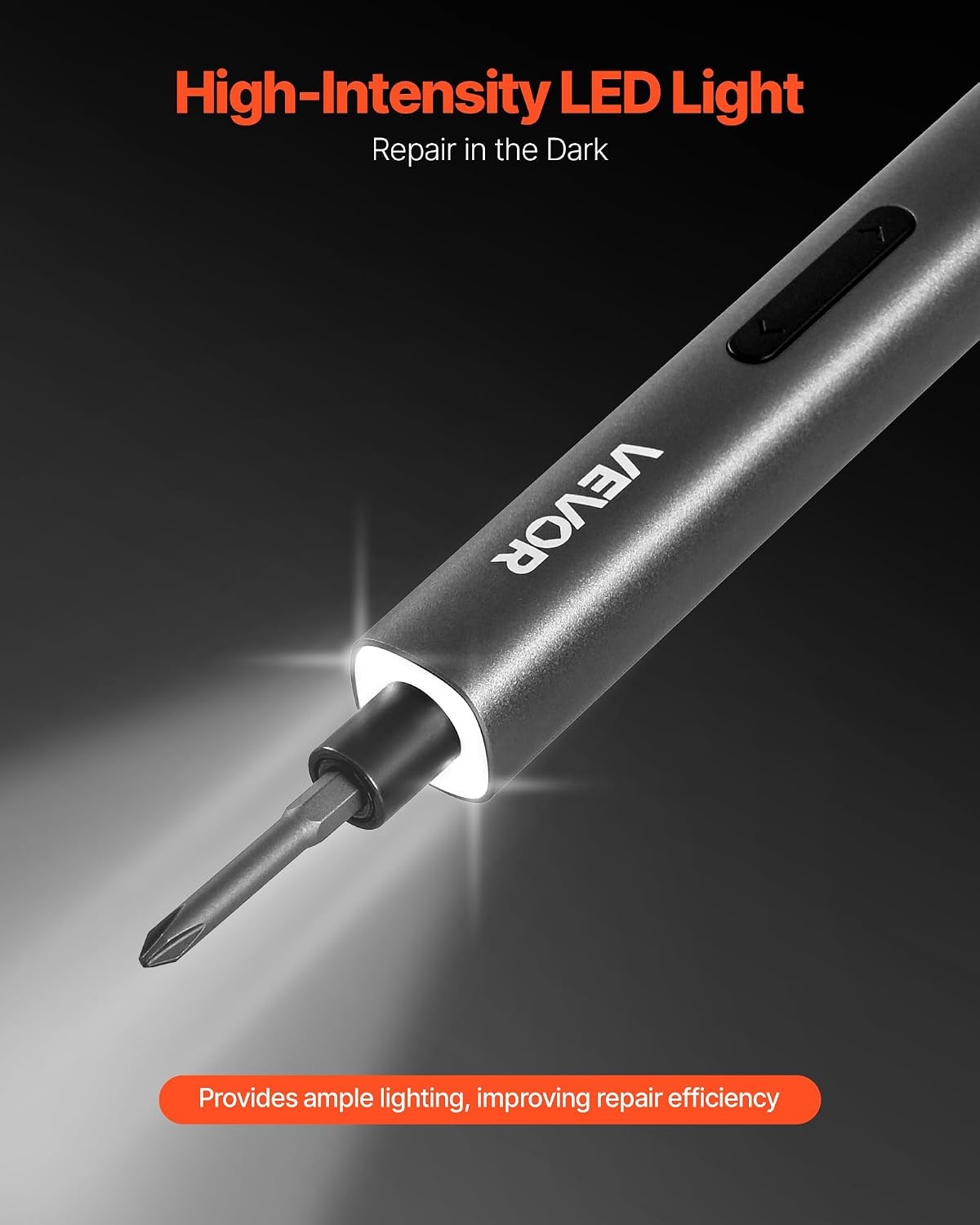 image:imageVEVOR 4V Electric Screwdriver Set Mini Precisioni Electric Screwdriver Set 48 Magnetic Bits 532Hex S2 Steel Bits amp LED Light Repair Tool Kit for Electronics Phone Camera Laptop Watch52PCS 532