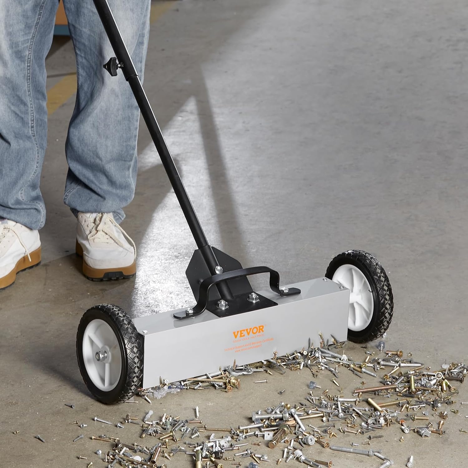 image:imageVEVOR 50Lbs Rolling Magnetic Sweeper with Wheels PushType Magnetic Pick Up Sweeper 24inch Large Magnet Pickup Lawn Sweeper with Telescoping Handle Easy Cleanup of Workshop Garage Yard18 Inch