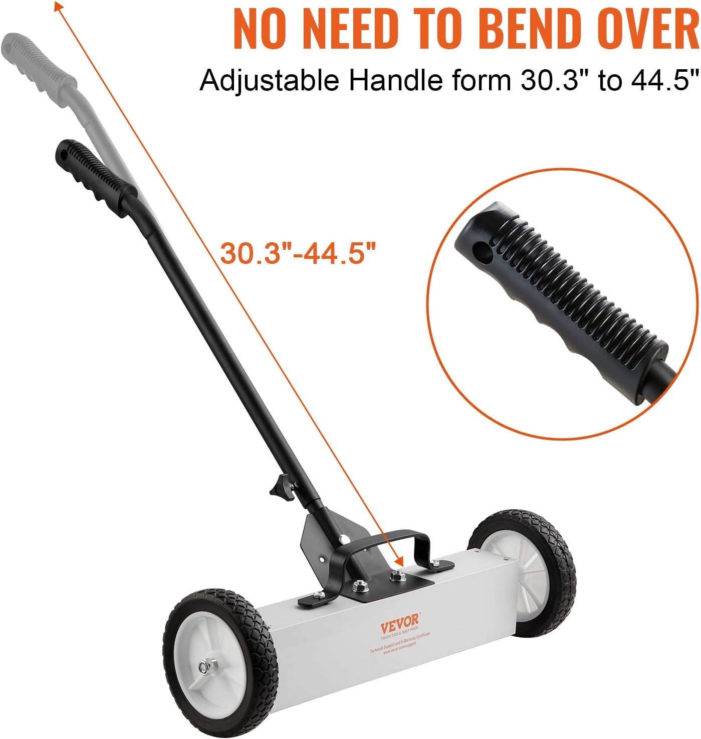 image:imageVEVOR 50Lbs Rolling Magnetic Sweeper with Wheels PushType Magnetic Pick Up Sweeper 24inch Large Magnet Pickup Lawn Sweeper with Telescoping Handle Easy Cleanup of Workshop Garage Yard18 Inch