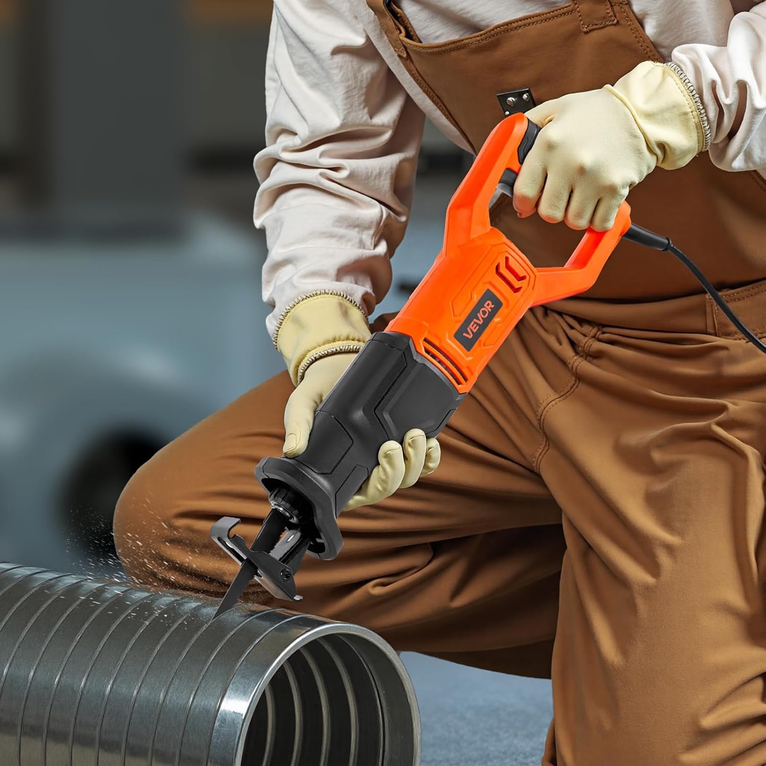 image:imageVEVOR 6 Amp Corded Reciprocating Saw 34 Stroke Length Power Reciprocating Saw with Variable Speed 3000 SPM 8 Blades amp Bag Included for Wood Metal and Plastic Cutting34