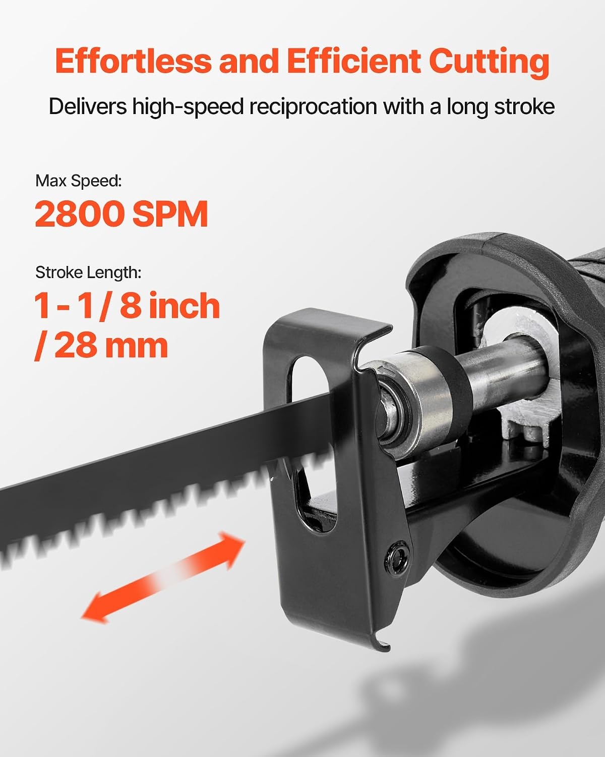 image:imageVEVOR 6 Amp Corded Reciprocating Saw 34 Stroke Length Power Reciprocating Saw with Variable Speed 3000 SPM 8 Blades amp Bag Included for Wood Metal and Plastic Cutting118