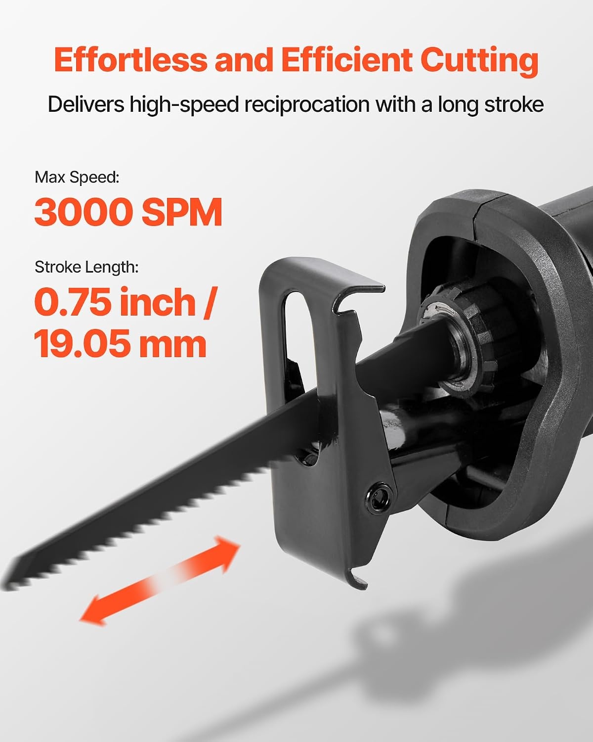 image:imageVEVOR 6 Amp Corded Reciprocating Saw 34 Stroke Length Power Reciprocating Saw with Variable Speed 3000 SPM 8 Blades amp Bag Included for Wood Metal and Plastic Cutting34