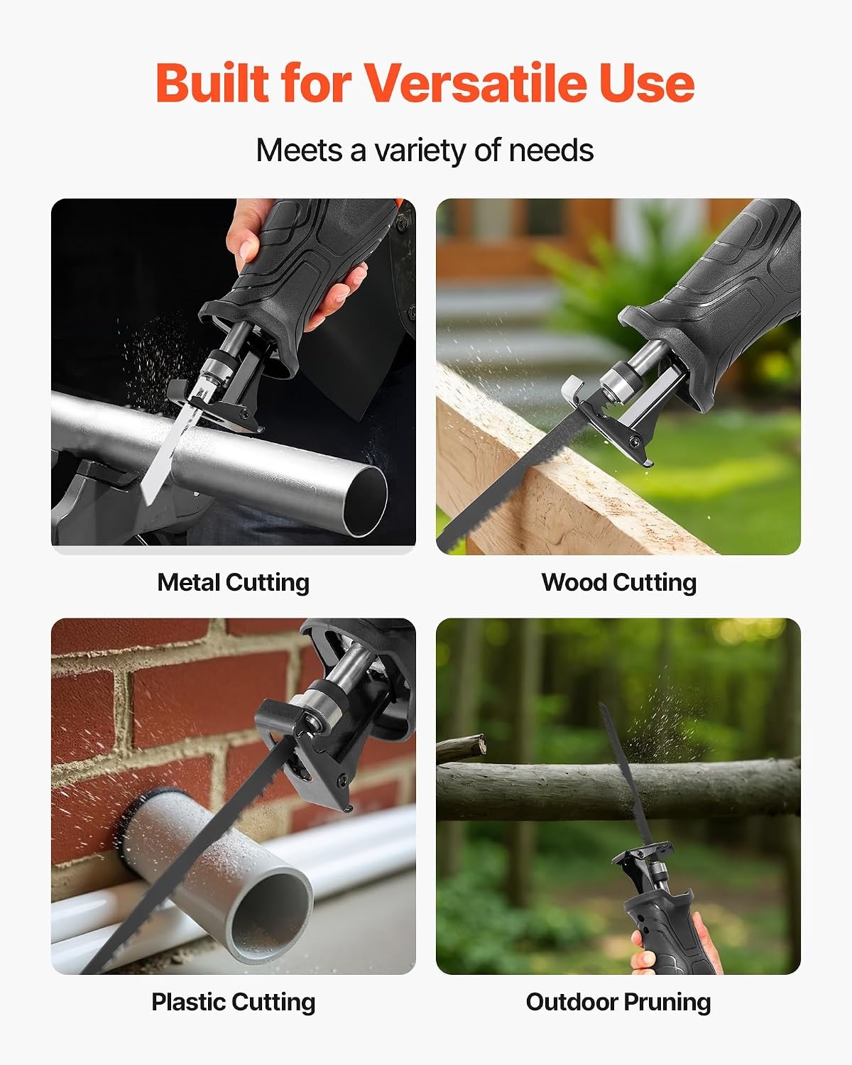 image:imageVEVOR 6 Amp Corded Reciprocating Saw 34 Stroke Length Power Reciprocating Saw with Variable Speed 3000 SPM 8 Blades amp Bag Included for Wood Metal and Plastic Cutting118