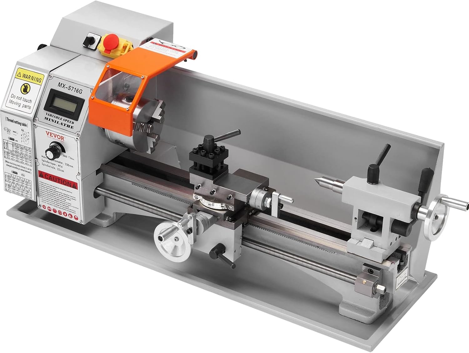 image:imageVEVOR 7x14 Metal Lathe Upgraded Digital Display 550W Variable Speed 2250RPM 3jaw Chuck CNC Mini Lathe Machine Precision Tool Box Benchtop7 x 16
