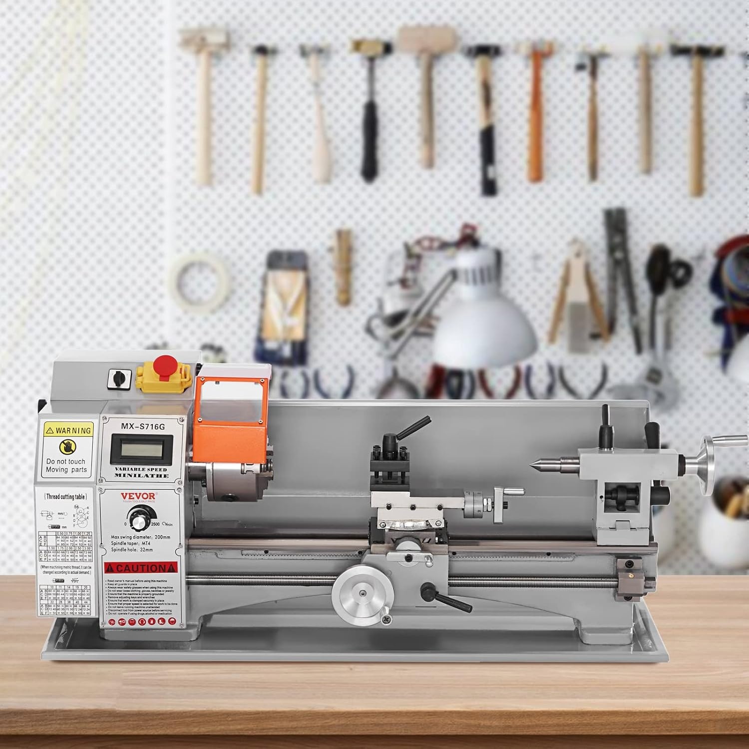 image:imageVEVOR 7x14 Metal Lathe Upgraded Digital Display 550W Variable Speed 2250RPM 3jaw Chuck CNC Mini Lathe Machine Precision Tool Box Benchtop7 x 16
