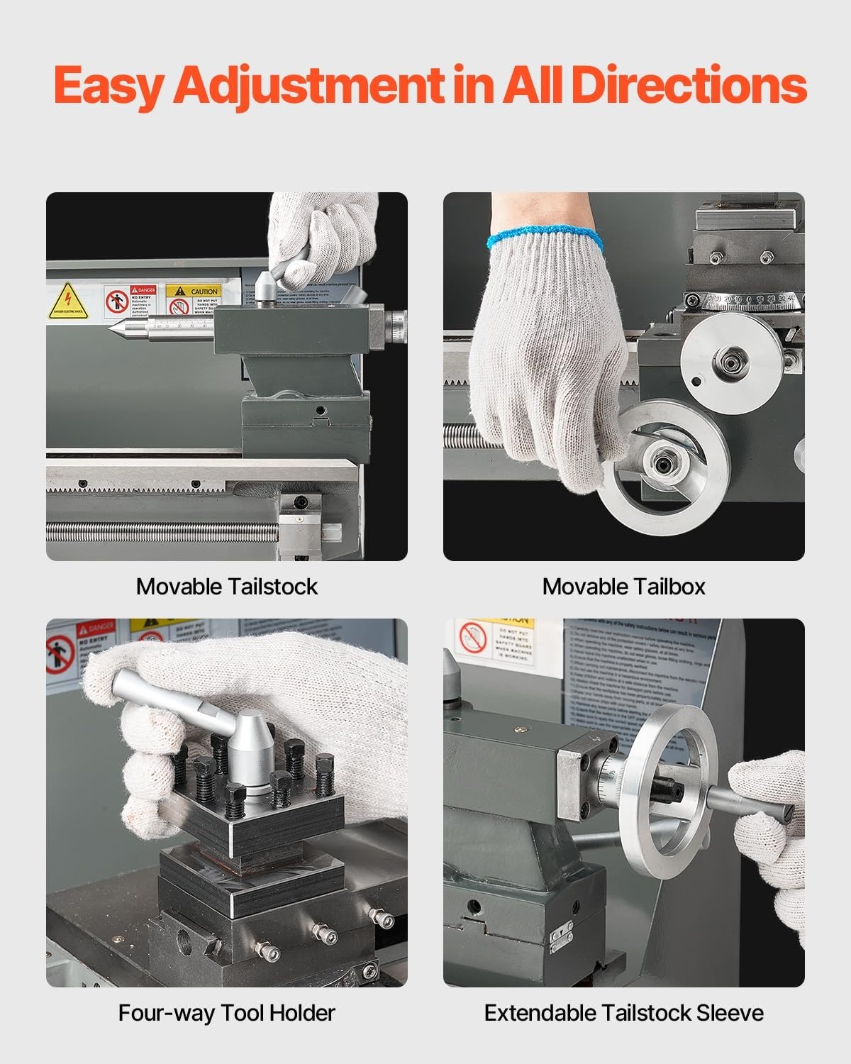 image:imageVEVOR 7x14 Metal Lathe Upgraded Digital Display 550W Variable Speed 2250RPM 3jaw Chuck CNC Mini Lathe Machine Precision Tool Box Benchtop8 x 16Highquality