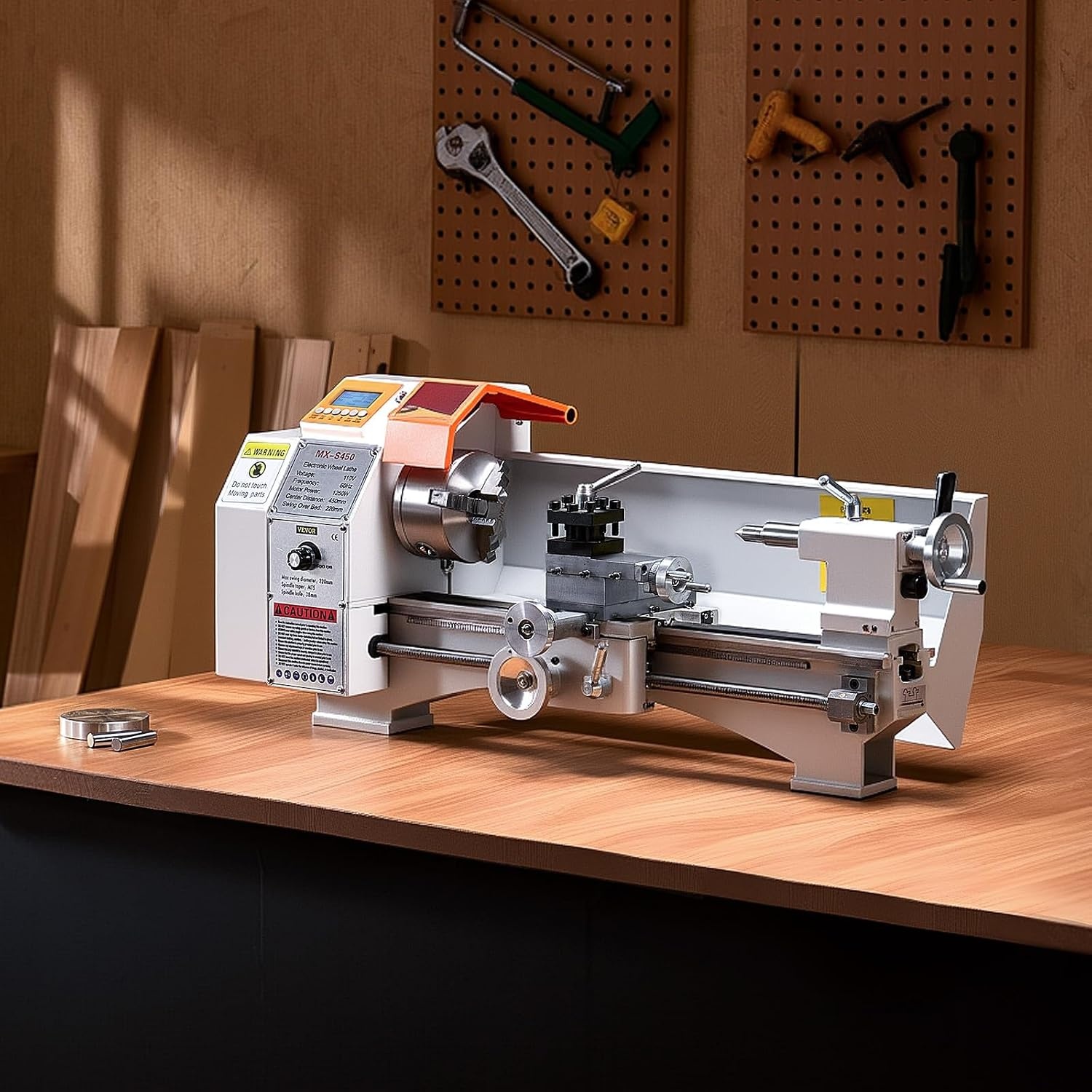 image:imageVEVOR 7x14 Metal Lathe Upgraded Digital Display 550W Variable Speed 2250RPM 3jaw Chuck CNC Mini Lathe Machine Precision Tool Box Benchtop87 x 18 inAutomatic Feed
