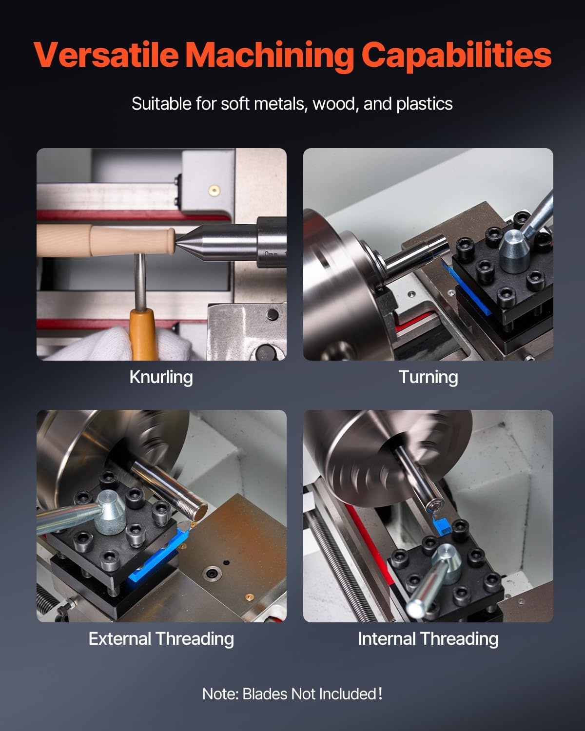 image:imageVEVOR 7x14 Metal Lathe Upgraded Digital Display 550W Variable Speed 2250RPM 3jaw Chuck CNC Mini Lathe Machine Precision Tool Box Benchtop87 x 18 inAutomatic Feed