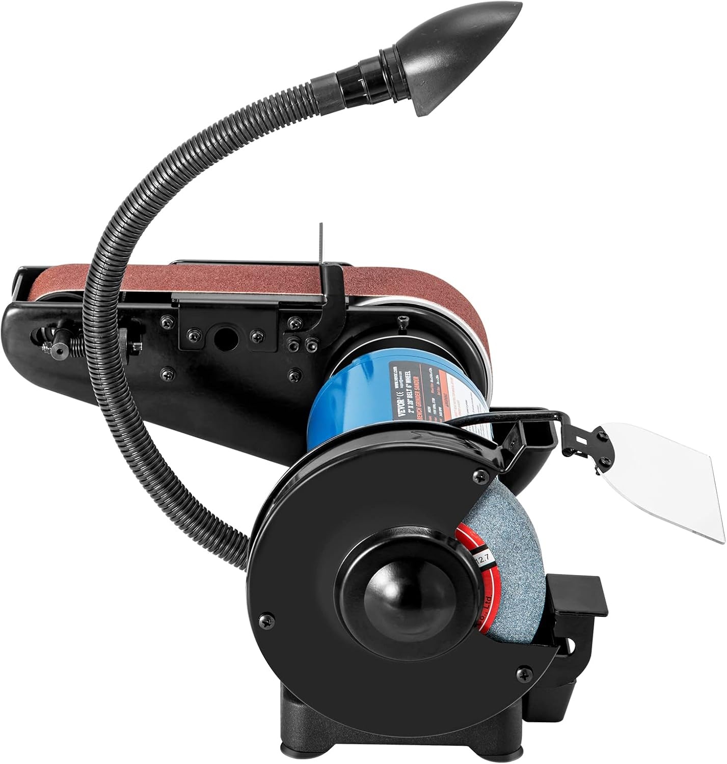 image:imageVEVOR 8 Inch Bench Grinder Bench Grinder Sander with 2 x28 Inch Belt Sander Combo and 25A Induction Motor for Metalworking Sharpening Grinding2IN1 2 Belt Grinder
