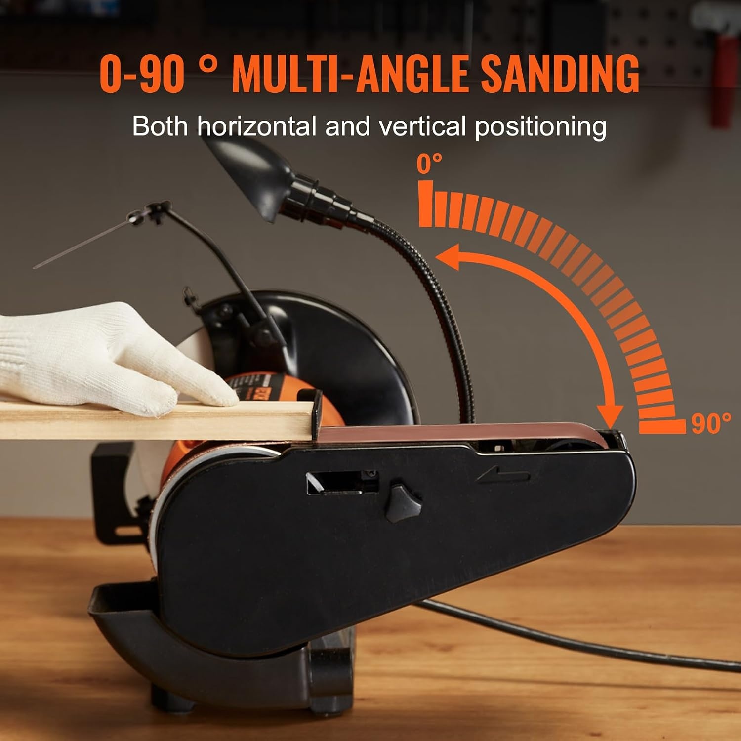 image:imageVEVOR 8 Inch Bench Grinder Bench Grinder Sander with 2 x28 Inch Belt Sander Combo and 25A Induction Motor for Metalworking Sharpening Grinding8 Inch Bench Grinder
