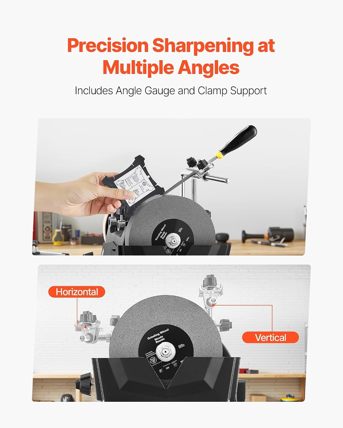 image:imageVEVOR 8Inch Wet Sharpening System WaterCooled Knife Grinder Machine with 155 RPM Grinding Speed VerticalHorizontal TwoDirection Wet Stone Grinder Wet Bench Grinder for Knife Chisel Knife Axe