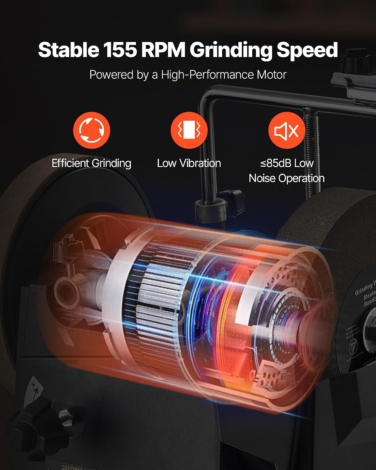 image:imageVEVOR 8Inch Wet Sharpening System WaterCooled Knife Grinder Machine with 155 RPM Grinding Speed VerticalHorizontal TwoDirection Wet Stone Grinder Wet Bench Grinder for Knife Chisel Knife Axe