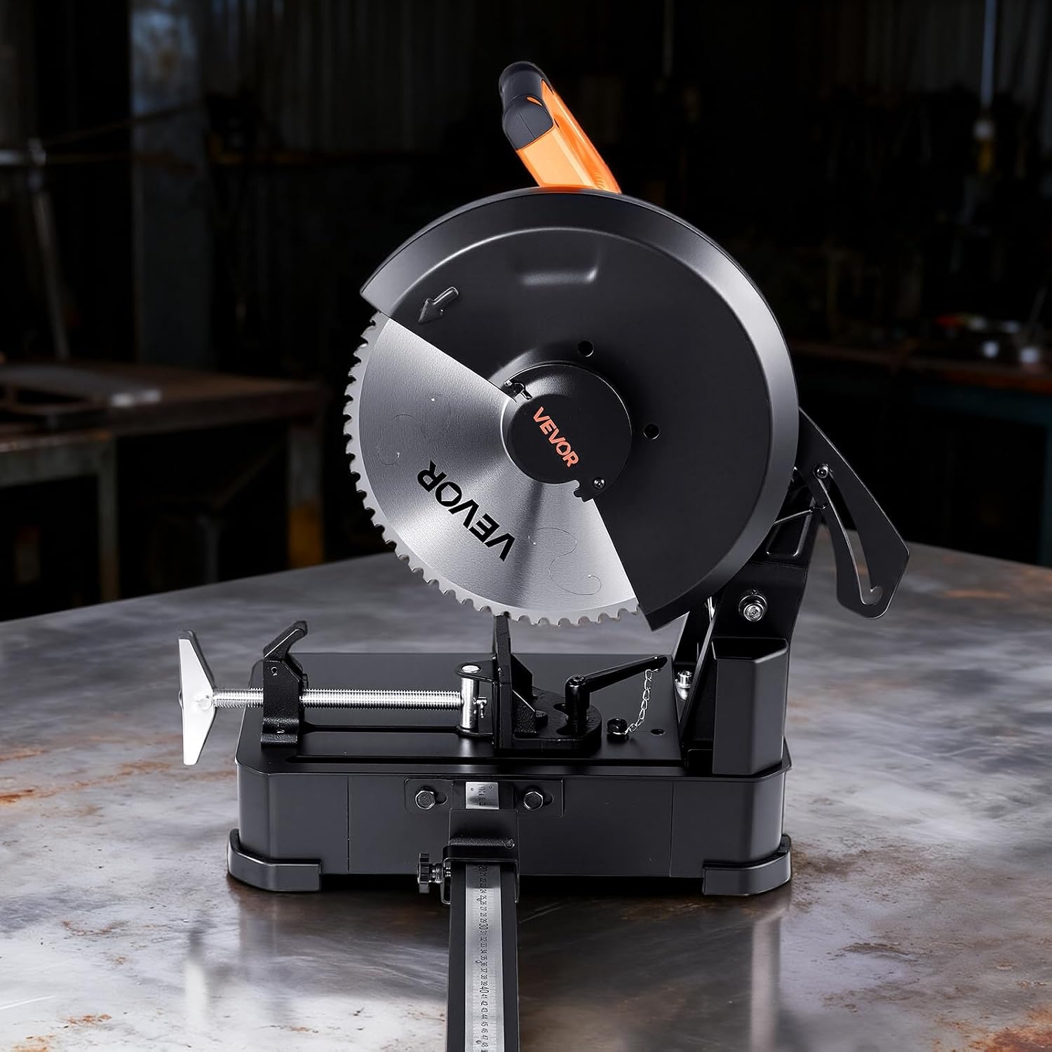 image:imageVEVOR Abrasive Chop Saw 14in 35cm Blade 2300W 3600RPM Steel Cutting Machine 045Degrees Adjustable Angle Miter Saw for Cutting Metal Rebar Iron Aluminum Black14 3500W