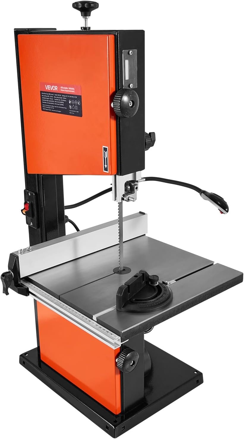 image:imageVEVOR Band Saw 10Inch TwoSpeed Benchtop Bandsaw with 373W 12 HP Motor 6 in Max Cutting Height 132 x 134 in Cast Iron Table with 360 Work Light Miter Gauge Fence Band Saw for Woodworking2126 x 1969 x 3543 in
