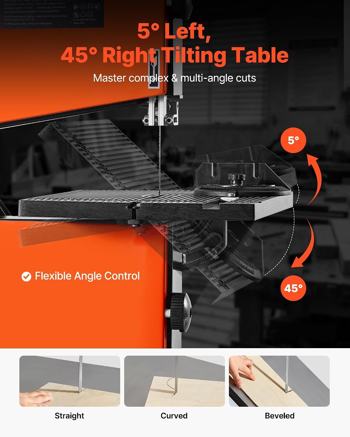 image:imageVEVOR Band Saw 10Inch TwoSpeed Benchtop Bandsaw with 373W 12 HP Motor 6 in Max Cutting Height 132 x 134 in Cast Iron Table with 360 Work Light Miter Gauge Fence Band Saw for Woodworking1870 x 1496 x 2874 in