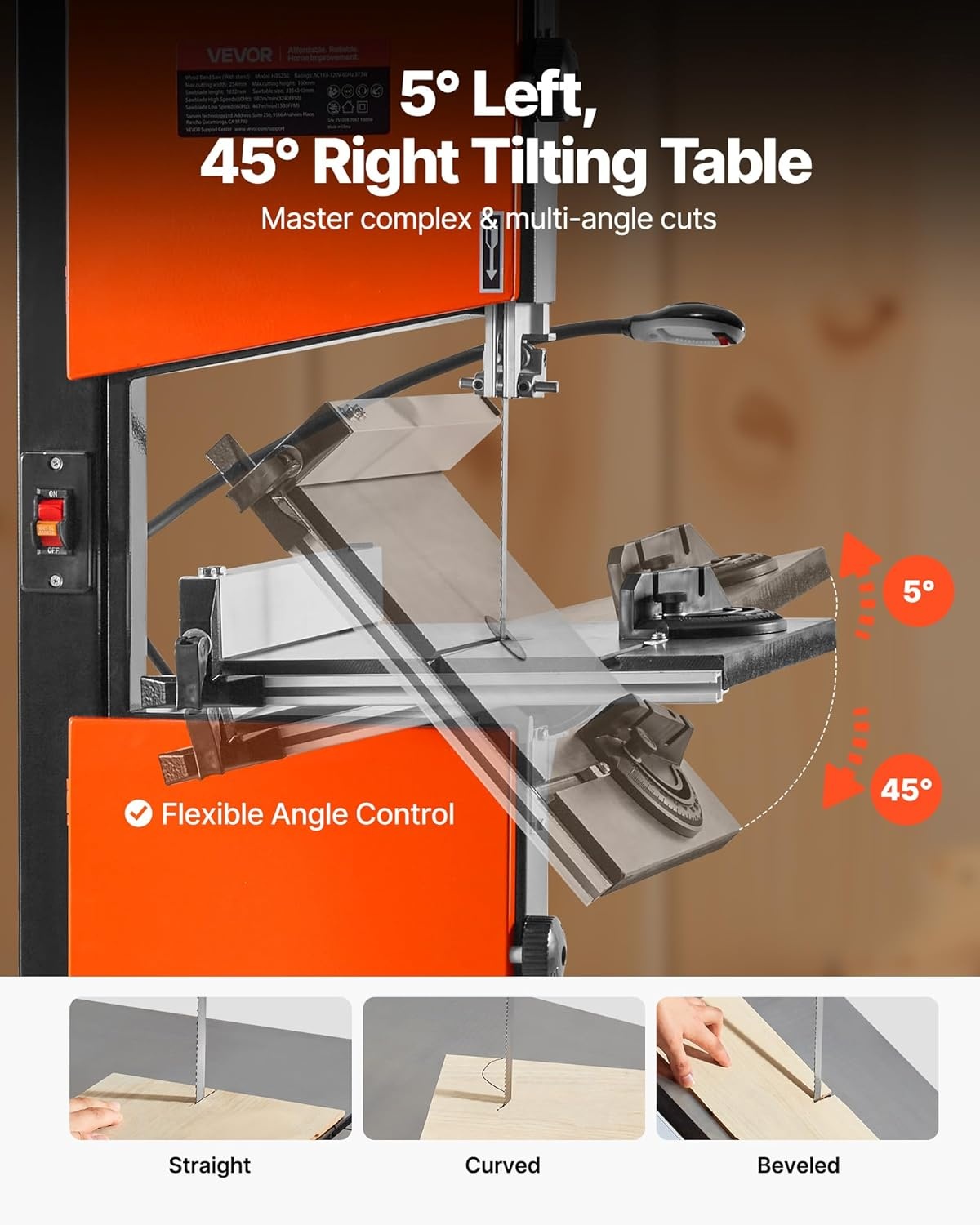 image:imageVEVOR Band Saw 10Inch TwoSpeed Benchtop Bandsaw with 373W 12 HP Motor 6 in Max Cutting Height 132 x 134 in Cast Iron Table with 360 Work Light Miter Gauge Fence Band Saw for Woodworking2126 x 1969 x 3543 in