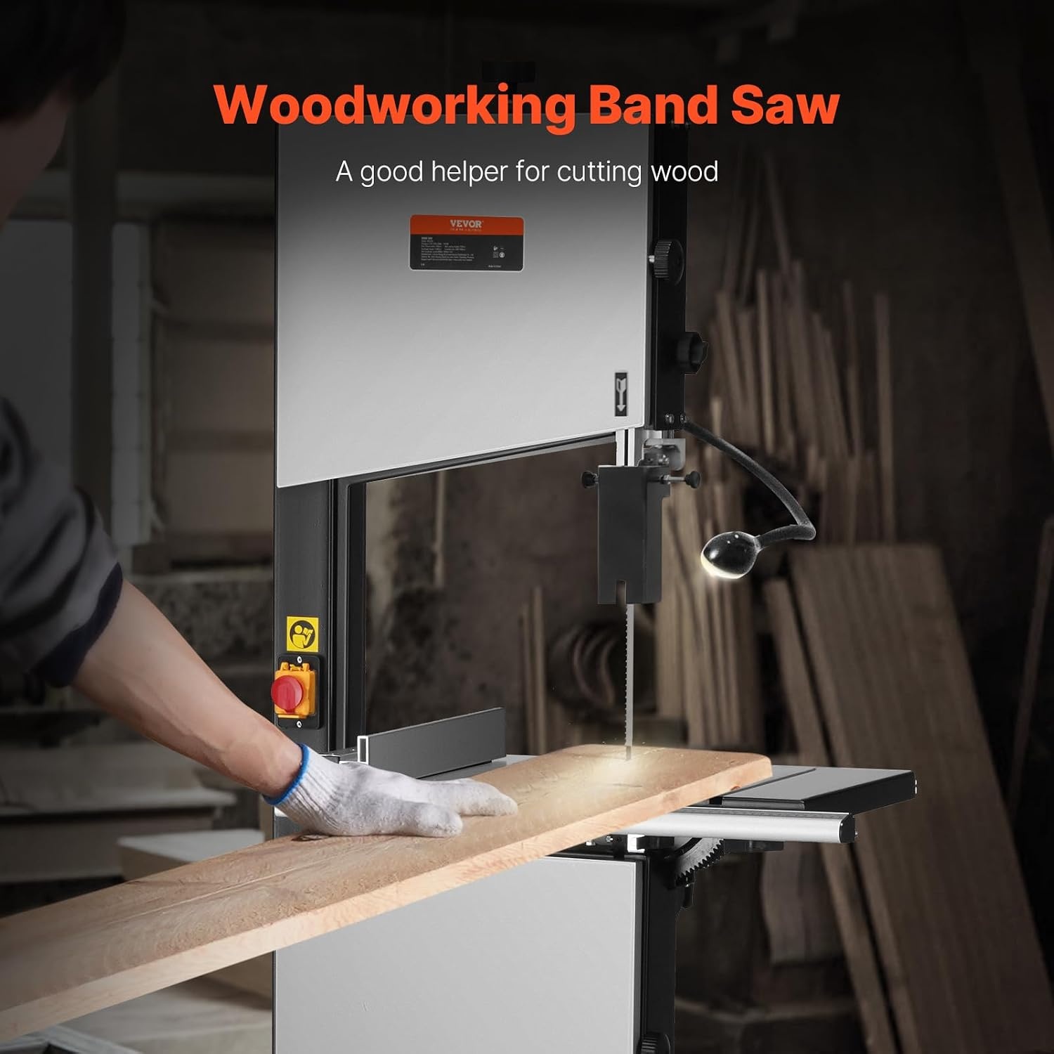 image:imageVEVOR Band Saw 1339Inch Benchtop Bandsaw with Stand 440846 RPM Continuously Viable Speed 1100W 112HP 110V Optimized Work Light and Miter Gauge for Woodworking Aluminum Wood Metal CopperSilver