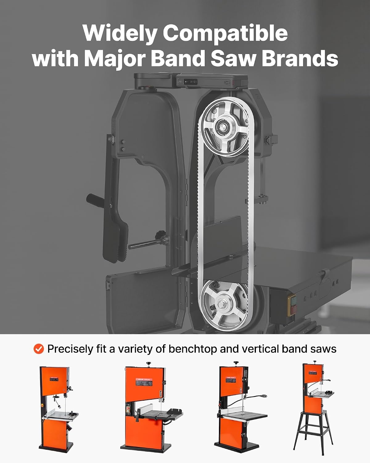 image:imageVEVOR Bandsaw Blade 150 Inch Length 4 TPI Band Saw Blade with 18 HRC Hardened Sharp Teeth SK5 HighStrength Carbon Steel 075 Inch Width Replacement for Major Woodworking Band Saw Brands 1 Pack