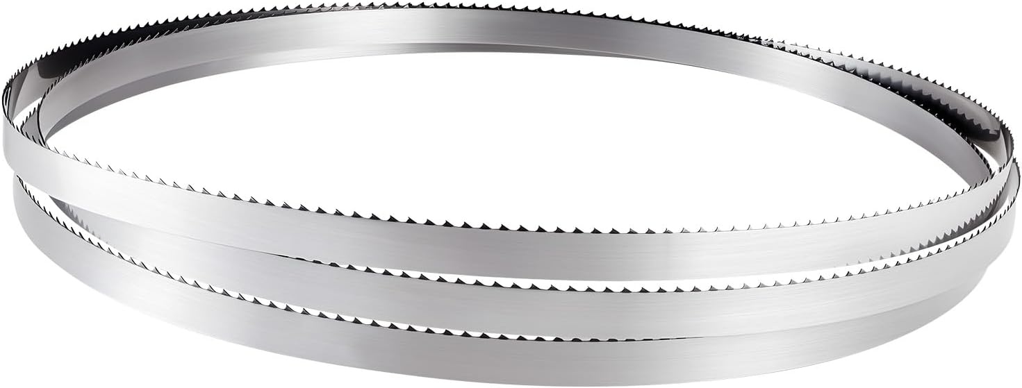 image:imageVEVOR Bandsaw Blade 150 Inch Length 4 TPI Band Saw Blade with 18 HRC Hardened Sharp Teeth SK5 HighStrength Carbon Steel 075 Inch Width Replacement for Major Woodworking Band Saw Brands 1 Pack