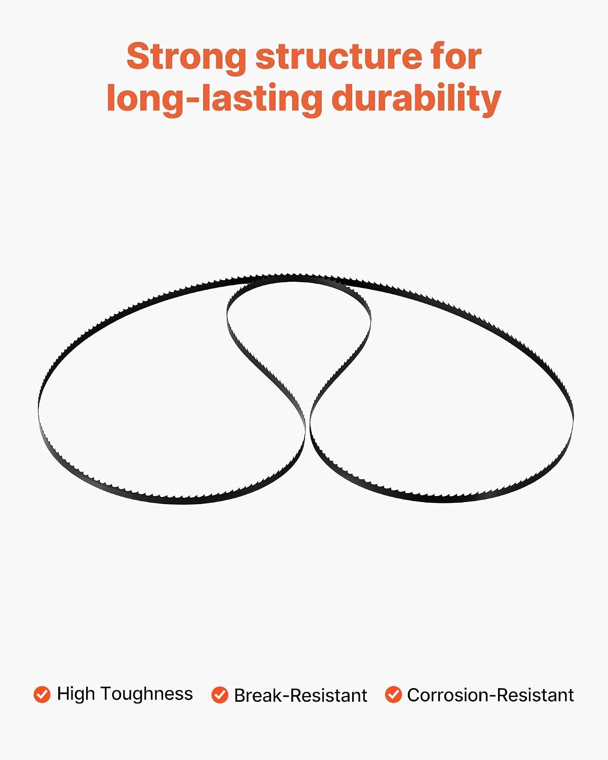 image:imageVEVOR Bandsaw Blade 60 Inch Length 6 TPI Band Saw Blade with 15 HRC Hardened Sharp Teeth SK5 HighStrength Carbon Steel 025 Inch Width Replacement for Major Woodworking Band Saw Brands 1 Pack