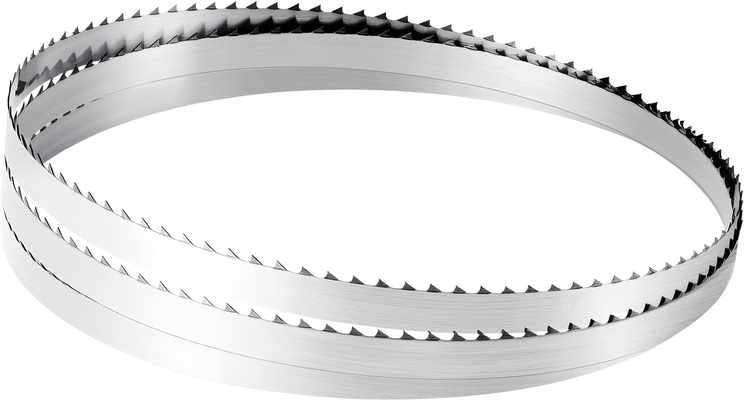 image:imageVEVOR Bandsaw Blade 72 Inch Length 4 TPI Band Saw Blade with 18 HRC Hardened Sharp Teeth SK5 HighStrength Carbon Steel 05 Inch Width Replacement for Major Woodworking Band Saw Brands 1 Pack