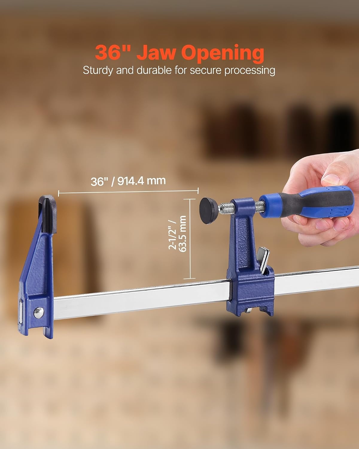 image:imageVEVOR Bar Clamps for Woodworking 2Pack 12 inch and 2Pack 6 inch OneHanded ClampSpreader QuickGrip FClamp with 154 lbs Load Limit Premium Plastic and Steel for Woodworking Metal workingMediumDuty