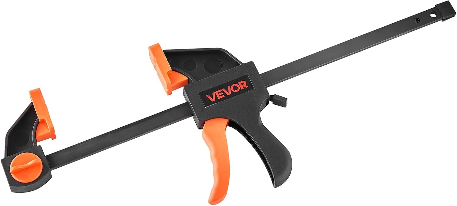 image:imageVEVOR Bar Clamps for Woodworking 2Pack 12 inch and 2Pack 6 inch OneHanded ClampSpreader QuickGrip FClamp with 154 lbs Load Limit Premium Plastic and Steel for Woodworking Metal workingLightDuty