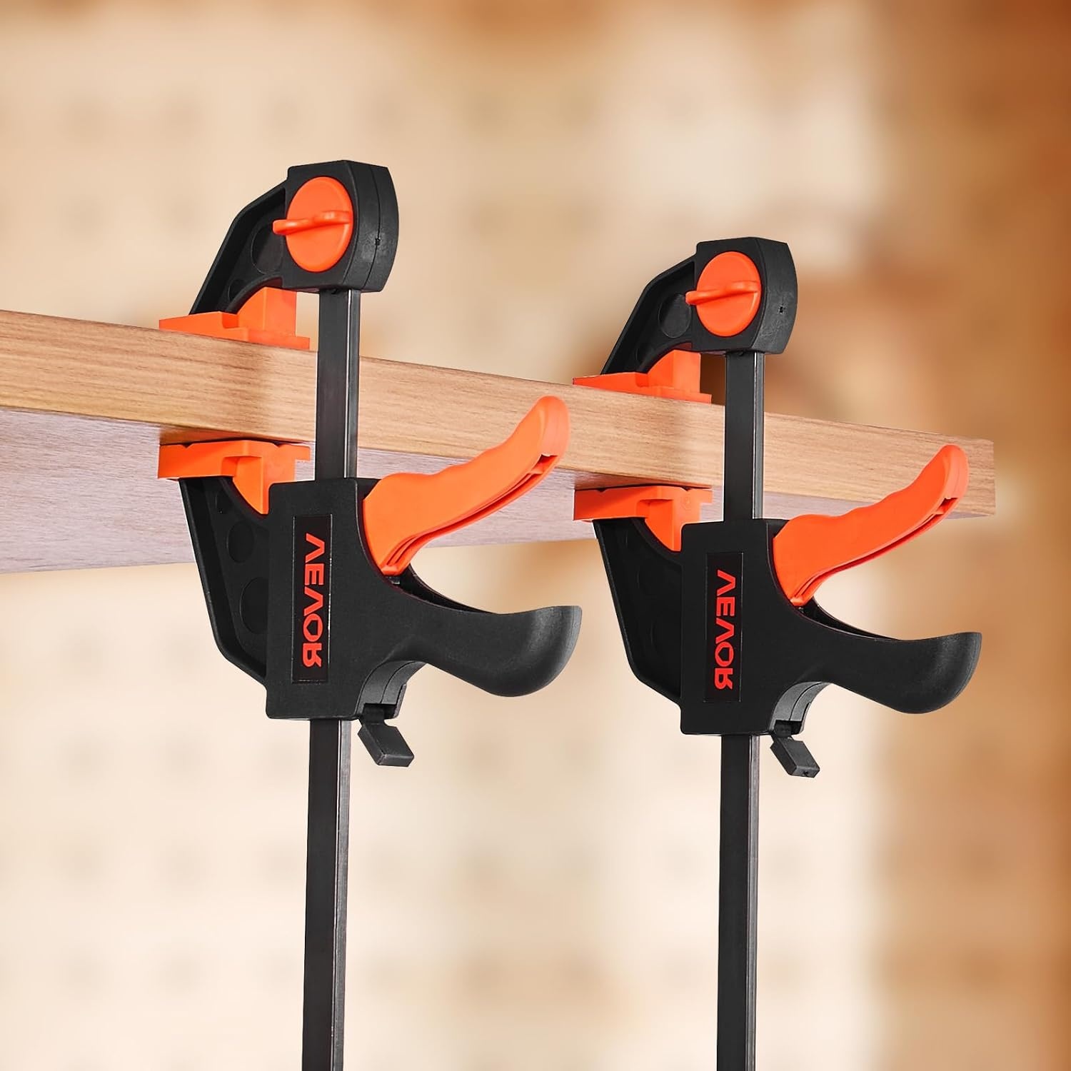 image:imageVEVOR Bar Clamps for Woodworking 2Pack 12 inch and 2Pack 6 inch OneHanded ClampSpreader QuickGrip FClamp with 154 lbs Load Limit Premium Plastic and Steel for Woodworking Metal workingLightDuty
