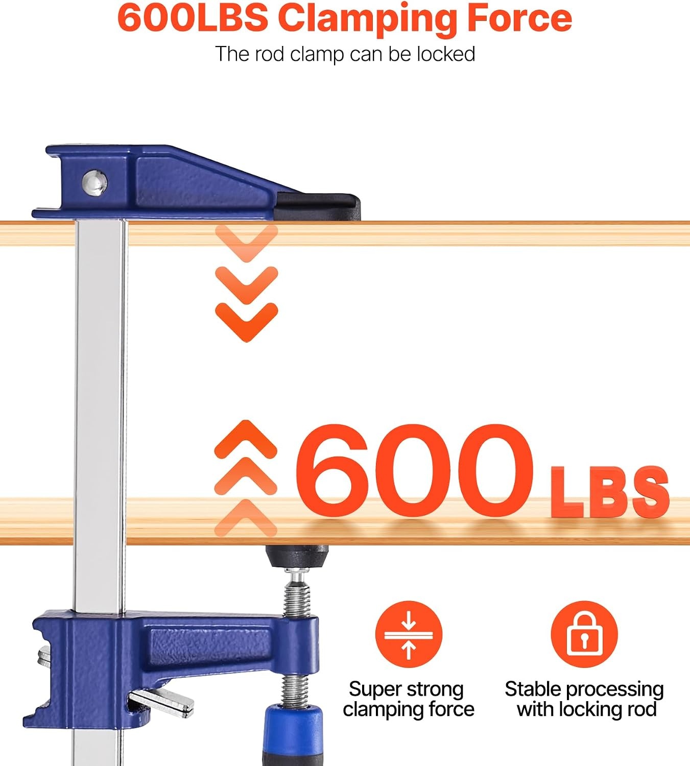 image:imageVEVOR Bar Clamps for Woodworking 2Pack 12 inch and 2Pack 6 inch OneHanded ClampSpreader QuickGrip FClamp with 154 lbs Load Limit Premium Plastic and Steel for Woodworking Metal workingMediumDuty
