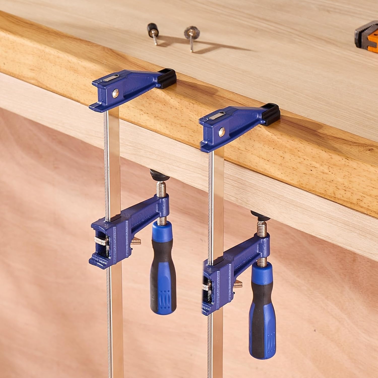 image:imageVEVOR Bar Clamps for Woodworking 2Pack 12 inch and 2Pack 6 inch OneHanded ClampSpreader QuickGrip FClamp with 154 lbs Load Limit Premium Plastic and Steel for Woodworking Metal workingMediumDuty