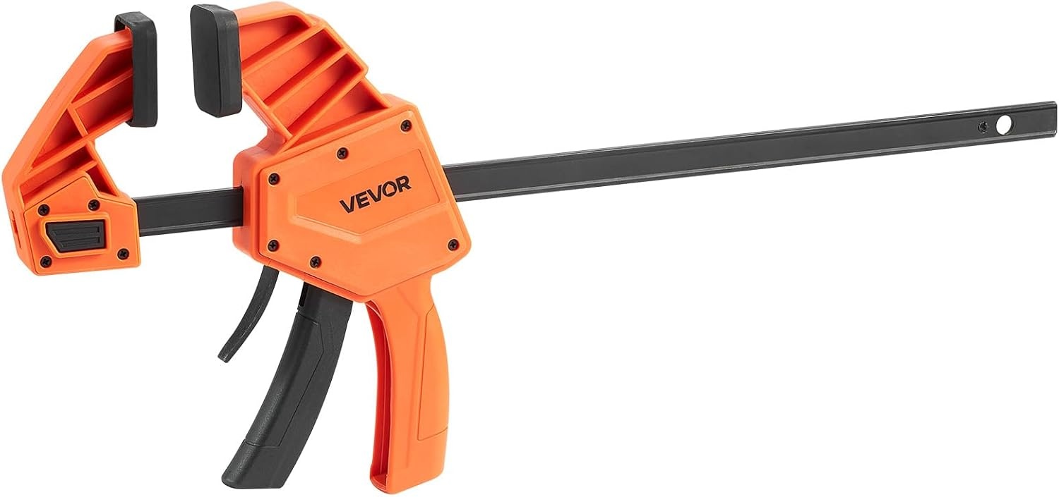image:imageVEVOR Bar Clamps for Woodworking 2Pack 12 inch and 2Pack 6 inch OneHanded ClampSpreader QuickGrip FClamp with 154 lbs Load Limit Premium Plastic and Steel for Woodworking Metal workingLightDuty