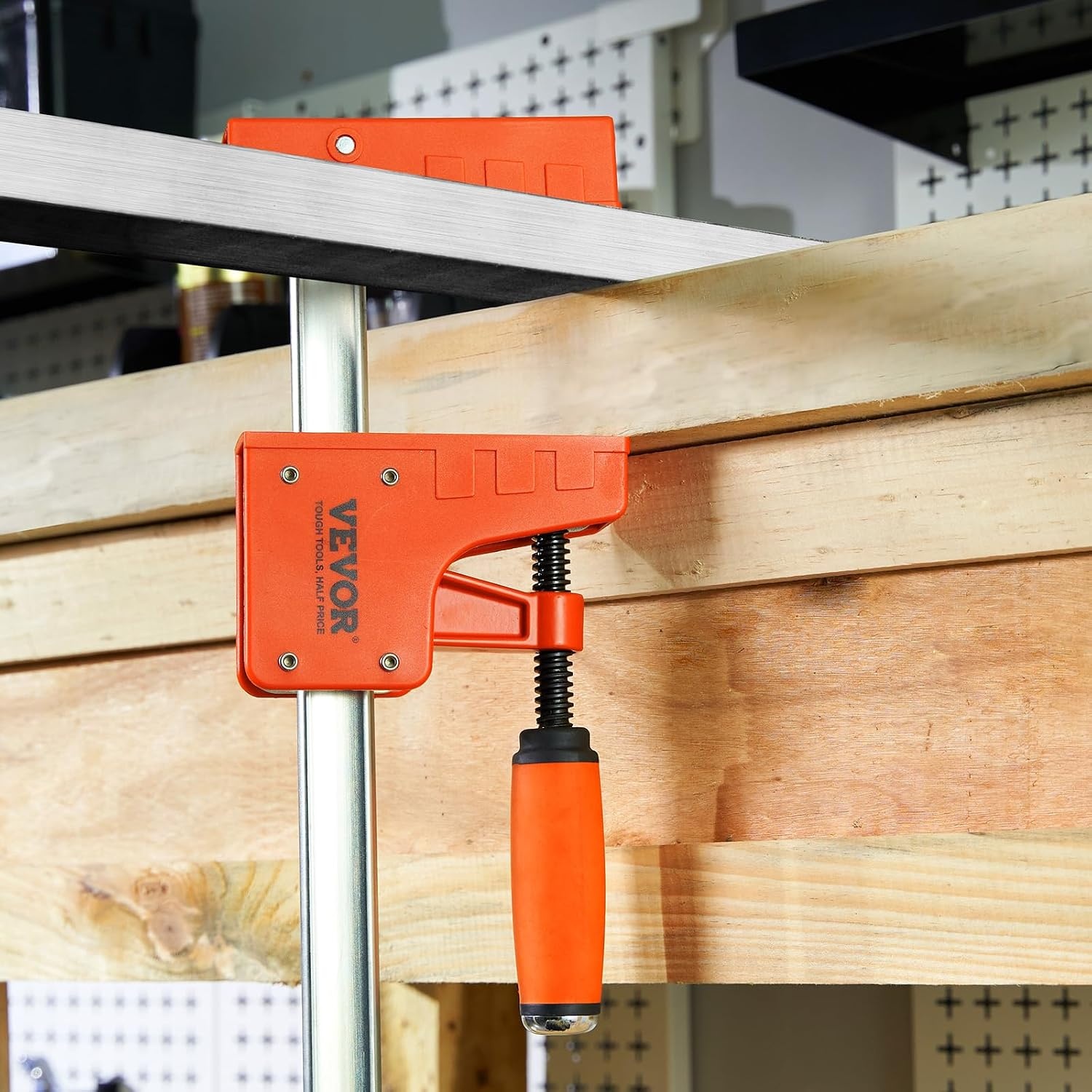 image:imageVEVOR Bar Clamps for Woodworking 2Pack 24 inch Parallel Clamp Set FClamp with 1500 lbs Load Limit Even Pressure Highstrength Plastic and Carbon Steel for Woodworking Metal Working Orange50