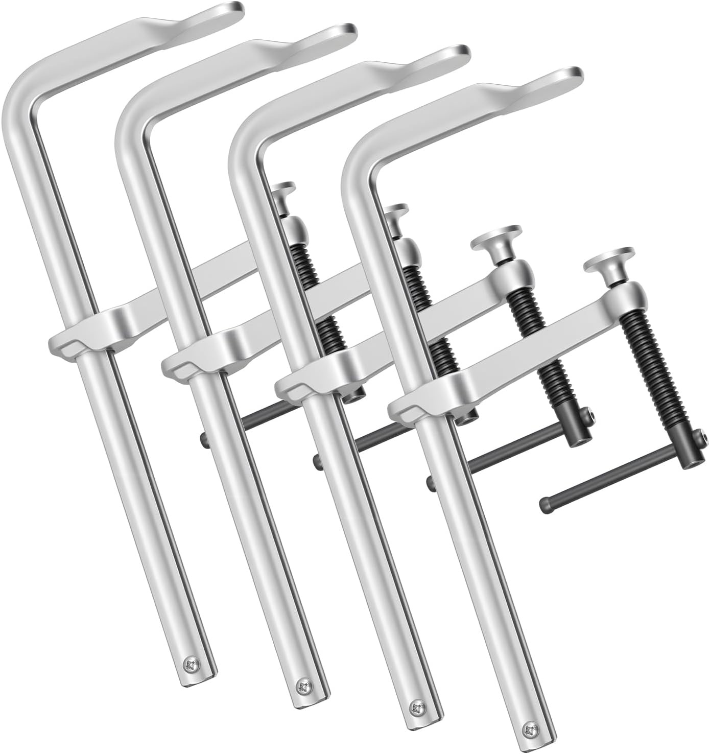 image:imageVEVOR Bar Clamps for Woodworking 4Pack 12 Opening 472 in Throat Depth 1200 lbs Load Limit Sturdy Steel Forging and Casting with Swivel Jaw and THandle for Wood Working and Metal Working
