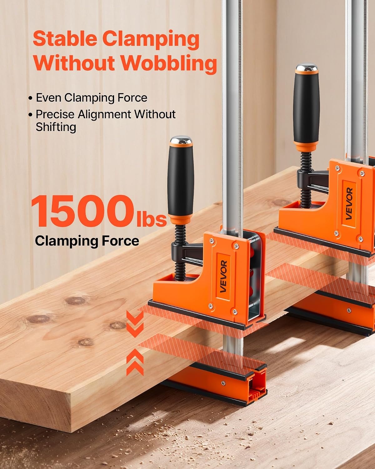 image:imageVEVOR Bar Clamps for Woodworking 4Pack 36 Opening F Clamps 1500 lbs Load Limit ClampSpreader 2 Modes Soft Rubber Pads Ergonomic Handle Carbon Steel Bar for Wood Working and Metal Working