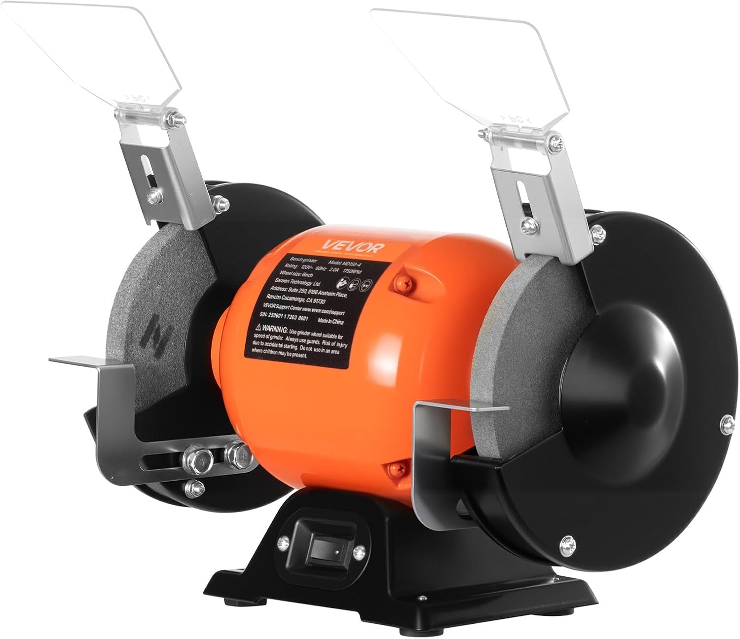 image:imageVEVOR Bench Grinder 6in Single Speed 3450RPM HighSpeed Table Grinders with 450W 38A 35Hp Induction Motor 3660Grit Grinding Wheel amp Adjustable Eye Shield for Fast Sharpening Grinding6 Inch LowSpeed