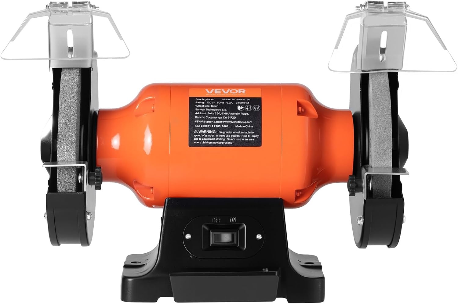 image:imageVEVOR Bench Grinder 8inch Single Speed 3450RPM HighSpeed Table Grinders with 750W 62A 10Hp Induction Motor 3660Grit Grinding Wheel amp Adjustable Eye Shield for Fast Sharpening Grinding