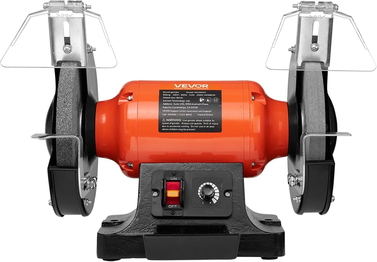 image:imageVEVOR Bench Grinder 8inch Variable Speed Bench Grinder 20003450RPM Table Grinders with 550W 50A 34Hp Induction Motor 3660Grit Grinding Wheel amp Adjustable Eye Shield for Sharpening Grinding8 inch550W